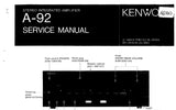 KENWOOD A-92 STEREO INTEGRATED AMPLIFIER SERVICE MANUAL INC SCHEMS 45 PAGES ENG