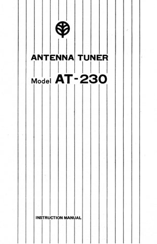 KENWOOD AT-230 ANTENNA TUNER INSTRUCTION MANUAL 12 PAGES ENG