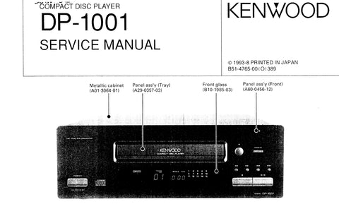 KENWOOD DP-1001 CD PLAYER SERVICE MANUAL INC SCHEMATIC DIAGRAMS 16 PAGES ENG