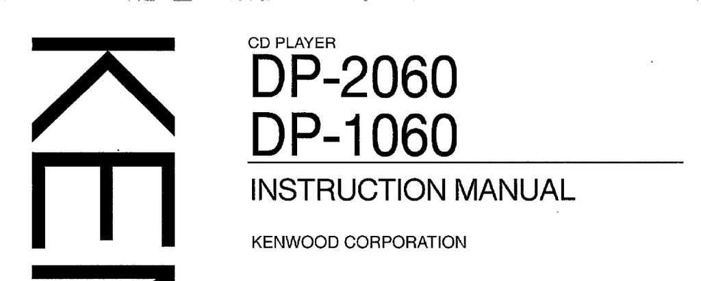 KENWOOD DP-1060 DP-2060 CD PLAYER INSTRUCTION MANUAL 20 PAGES ENG