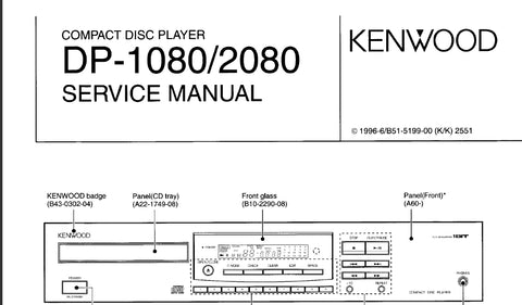 KENWOOD DP-1080 DP-2080 CD PLAYER SERVICE MANUAL INC SCHEMATIC DIAGRAMS 19 PAGES ENG