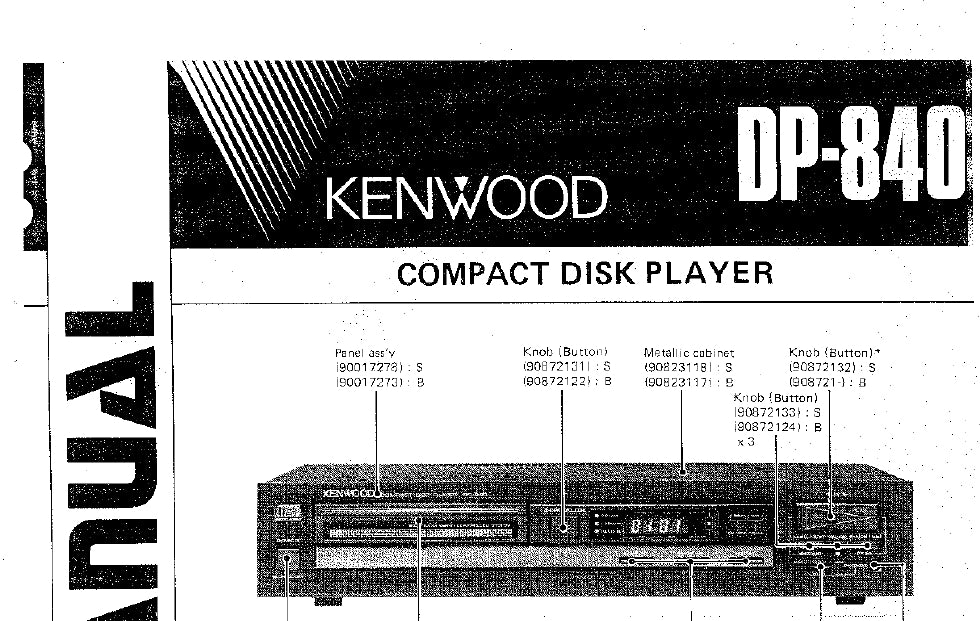 KENWOOD DP-840 CD PLAYER SERVICE MANUAL INC SCHEMATIC DIAGRAMS 18 PAGES ENG