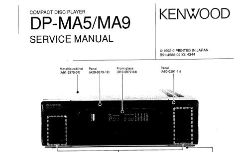 KENWOOD DP-MA5 DP-MA9 CD PLAYER SERVICE MANUAL INC SCHEMS 41 PAGES ENG