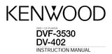 KENWOOD DVF-3530 DV-402 DVD CD PLAYER INSTRUCTION MANUAL 40 PAGES ENG