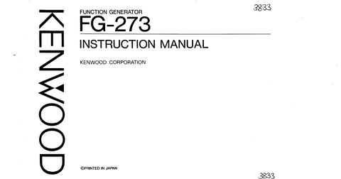 KENWOOD FG-273 FUNCTION GENERATOR INSTRUCTION MANUAL 15 PAGES ENG