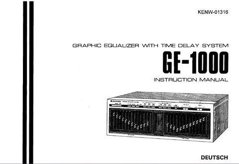 KENWOOD GE-1000 GRAPHIC EQUALIZER BEDIENUNGSANLEITUNG 11 SEITE DEUT