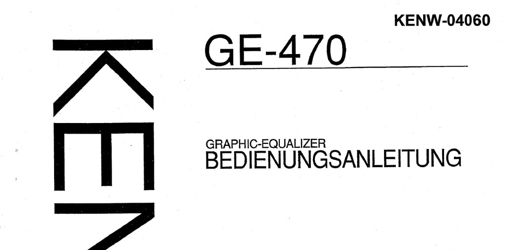 KENWOOD GE-470 GRAPHIC EQUALIZER BEDIENUNGSANLEITUNG 20 SEITE DEUT