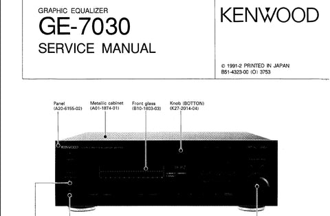 KENWOOD GE-7030 GRAPHIC EQUALIZER SERVICE MANUAL INC SCHEMATIC DIAGRAMS 11 PAGES ENG