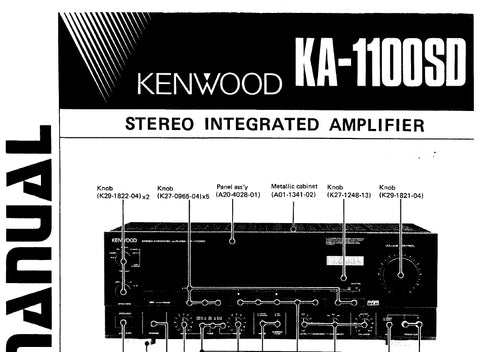 KENWOOD KA-1100SD STEREO INTEGRATED AMPLIFIER SERVICE MANUAL INC SCHEMS 22 PAGES ENG