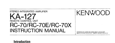 KENWOOD KA-127 STEREO INTEGRATED AMPLIFIER INSTRUCTION MANUAL 19 PAGES ENG