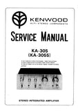 KENWOOD KA-305 KA-3055 STEREO INTEGRATED AMPLIFIER SERVICE MANUAL INC SCHEMS 12 PAGES ENG