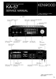 KENWOOD KA-57 STEREO INTEGRATED AMPLIFIER SERVICE MANUAL INC SCHEMS 17 PAGES ENG