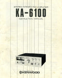 KENWOOD KA-6100 STEREO INTEGRATED AMPLIFIER INSTRUCTION MANUAL 12 PAGES ENG