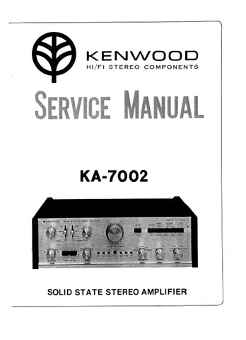 KENWOOD KA-7002 SOLID STATE STEREO AMPLIFIER SERVICE MANUAL INC SCHEMATIC DIAGRAMS 23 PAGES ENG