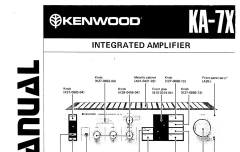 KENWOOD KA-7X INTEGRATED AMPLIFIER SERVICE MANUAL INC SCHEMATIC DIAGRA ...