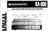 KENWOOD KA-800 NEW HIGH SPEED INTEGRATED AMPLIFIER SERVICE MANUAL INC SCHEMATIC DIAGRAMS 14 PAGES ENG