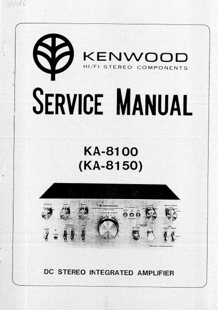 KENWOOD KA-8100 KA-8150 DC STEREO INTEGRATED AMPLIFIER SERVICE MANUAL INC SCHEMATIC DIAGRAMS 20 PAGES ENG