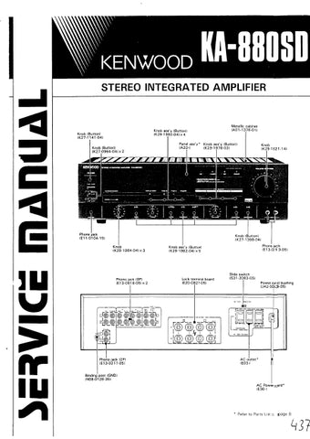 KENWOOD KA-880SD STEREO INTEGRATED AMPLIFIER SERVICE MANUAL INC SCHEMS 14 PAGES ENG