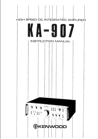 KENWOOD KA-907 HIGH SPEED DC INTEGRATED AMPLIFIER INSTRUCTION MANUAL 15 PAGES ENG