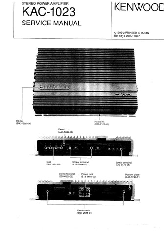 KENWOOD KAC-1023 STEREO POWER AMPLIFIER SERVICE MANUAL INC SCHEMS 21 PAGES ENG