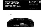 KENWOOD KAC-8070 4 CHANNEL POWER AMPLIFIER SERVICE MANUAL INC SCHEMS 14 PAGES ENG