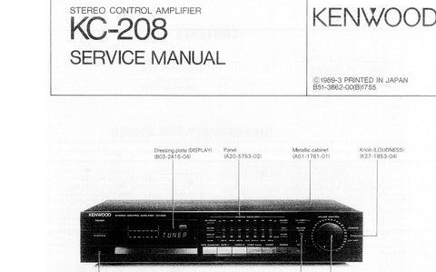 KENWOOD KC-208 STEREO CONTROL AMPLIFIER SERVICE MANUAL INC SCHEMS 24 PAGES ENG