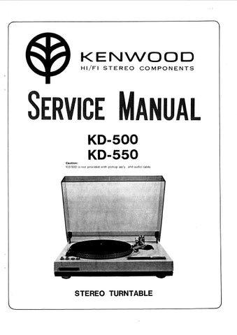 KENWOOD KD-500 KD-550 STEREO TURNTABLE SERVICE MANUAL INC SCHEMATIC DIAGRAMS 12 PAGES ENG