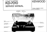 KENWOOD KD-7010 AUTO LIFT UP TURNTABLE SERVICE MANUAL INC SCHEMATIC DIAGRAMS 14 PAGES ENG