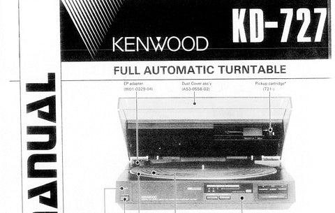 KENWOOD KD-727 FULL AUTOMATIC TURNTABLE SERVICE MANUAL INC SCHEMATIC DIAGRAMS 12 PAGES ENG