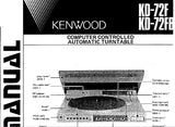 KENWOOD KD-72F KD-72FB COMPUTER CONTROLLED AUTOMATIC TURNTABLE SERVICE MANUAL INC SCHEMATIC DIAGRAMS 12 PAGES ENG