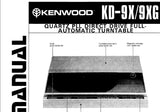 KENWOOD KD-9X KD-9XG QUARTZ PLL DIRECT DRIVE FULL AUTOMATIC TURNTABLE SERVICE MANUAL INC SCHEMATIC DIAGRAMS 22 PAGES ENG