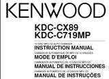 KENWOOD KDC-CX89 KDC-C719M 10 DISC MP3 CD AUTO CHANGER INSTRUCTION MANUAL MODE D'EMPLOI MANUAL DE INSTRUCCIONES MANUAL DE INSTRUCOES 36 PAGES ENG FRANC ESP PORT