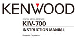 KENWOOD KIV-700 DIGITAL MEDIA RECEIVER INSTRUCTION MANUAL 75 PAGES ENG