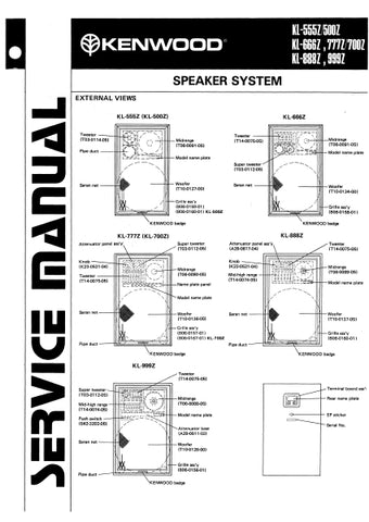 KENWOOD KL-555Z KL-500Z KL-666Z KL-777Z KL-700Z KL-888Z KL-999Z SPEAKER SYSTEM SERVICE MANUAL INC SCHEMS 8 PAGES ENG