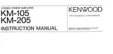 KENWOOD KM-105 KM-205 STEREO POWER AMPLIFIER INSTRUCTION MANUAL 8 PAGES ENG