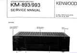 KENWOOD KM-893 KM-993 STEREO POWER AMPLIFIER SERVICE MANUAL INC SCHEMATIC DIAGRAMS 14 PAGES ENG