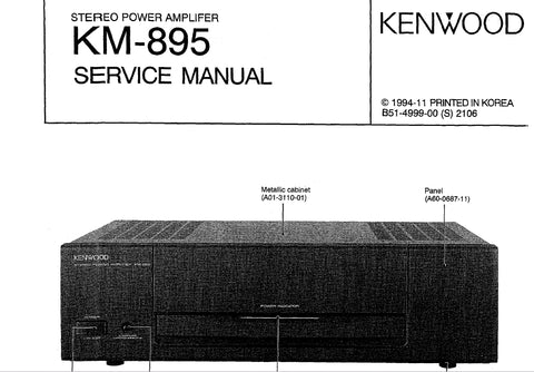 KENWOOD KM-895 STEREO POWER AMPLIFIER SERVICE MANUAL INC SCHEMATIC DIAGRAMS 12 PAGES ENG