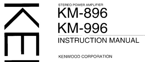 KENWOOD KM-896 KM-996 STEREO POWER AMPLIFIER INSTRUCTION MANUAL 8 PAGES ENG