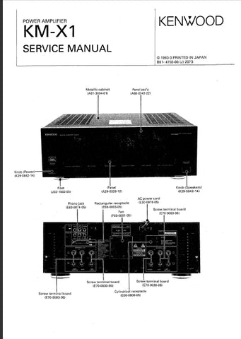 KENWOOD KM-X1 POWER AMPLIFIER SERVICE MANUAL INC SCHEMATIC DIAGRAMS 19 PAGES ENG