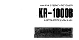 KENWOOD KR-1000B AM FM STEREO RECEIVER INSTRUCTION MANUAL 25 PAGES ENG