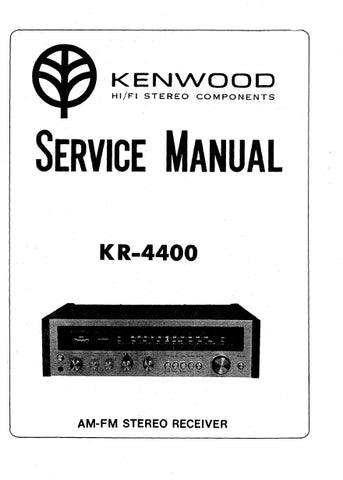 KENWOOD KR-4400 AM FM STEREO RECEIVER SERVICE MANUAL INC SCHEMATIC DIAGRAMS 24 PAGES ENG