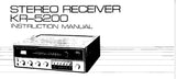 KENWOOD KR-5200 STEREO RECEIVER INSTRUCTION MANUAL 15 PAGES ENG