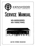 KENWOOD KR-6600 KR-6060 KR-7600 KR-7060 AM FM STEREO RECEIVER SERVICE MANUAL INC SCHEMATIC DIAGRAMS 26 PAGES ENG