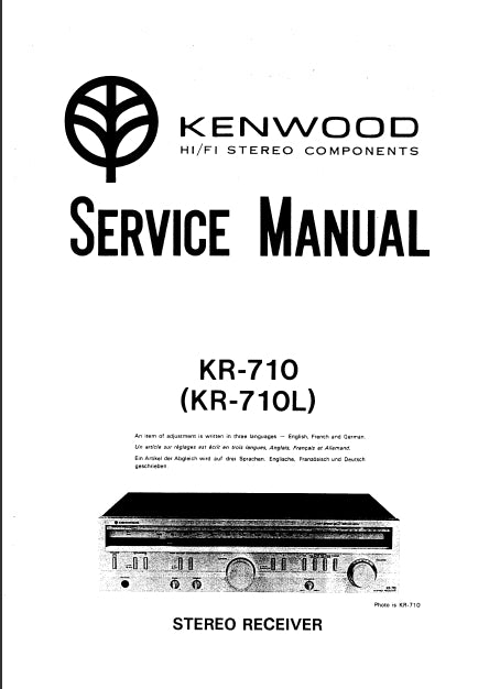 KENWOOD KR-710 KR-710L STEREO RECEIVER SERVICE MANUAL INC SCHEMATIC DIAGRAMS 21 PAGES ENG