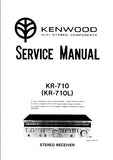 KENWOOD KR-710 KR-710L STEREO RECEIVER SERVICE MANUAL INC SCHEMATIC DIAGRAMS 21 PAGES ENG