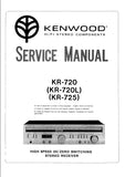 KENWOOD KR-720 KR-720L KR-725 HIGH SPEED  DC/ZERO SWITCHING STEREO RECEIVER SERVICE MANUAL INC SCHEM DIAGS 23 PAGES ENG