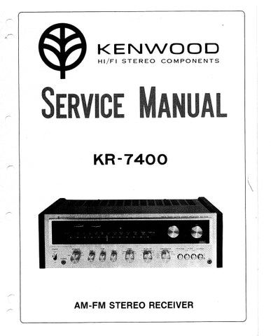 KENWOOD KR-7400 AM FM STEREO RECEIVER SERVICE MANUAL INC SCHEMATIC DIAGRAMS 36 PAGES ENG