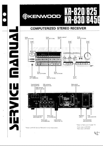 KENWOOD KR-820 KR-825 KR-830 KR-845G COMPUTERIZED STEREO RECEIVER SERVICE MANUAL INC SCHEMS 26 PAGES ENG