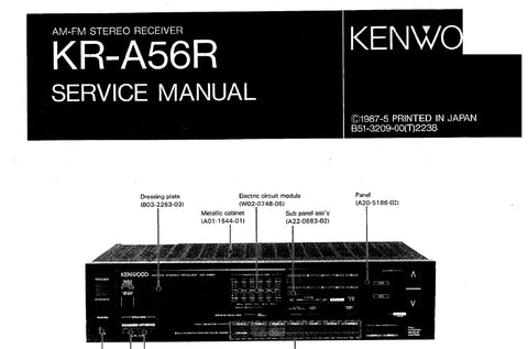 KENWOOD KR-A56R AM FM STEREO RECEIVER SERVICE MANUAL INC SCHEMATIC DIAGRAMS 15 PAGES ENG