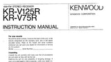 KENWOOD KR-V125R KR-V75R AM FM STEREO RECEIVER INSTRUCTION MANUAL 15 PAGES ENG